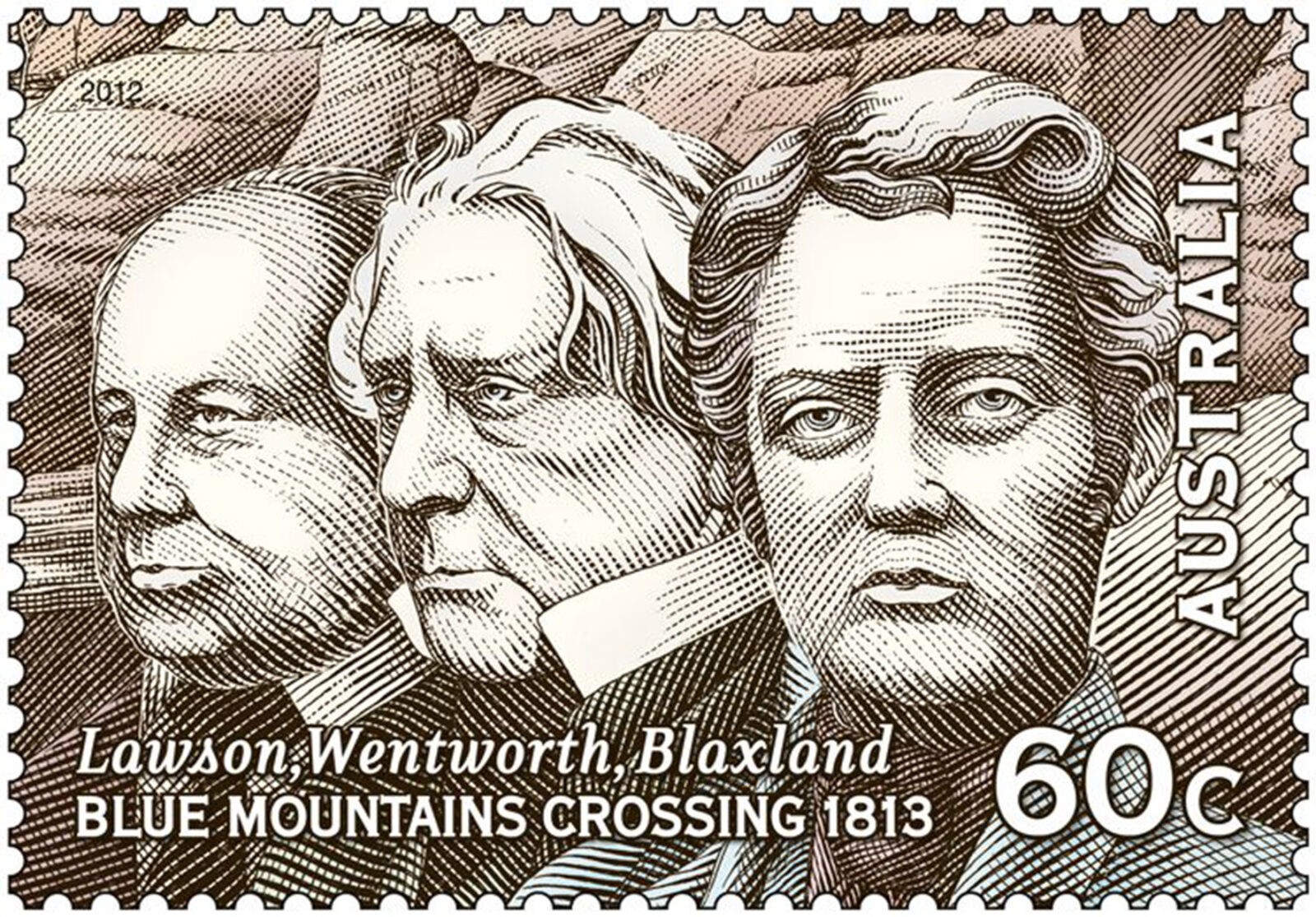 Three Explorers stamp